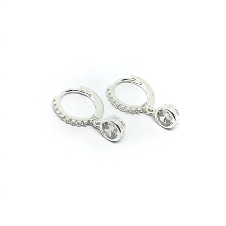 Aros argolla con cubic con susanito colgante
