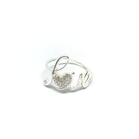 Anillo LOVE con corazon cubic