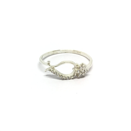 Anillo flor con cubic