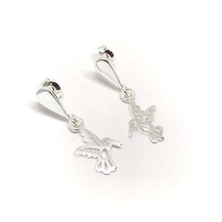 Aros con colibri colgante