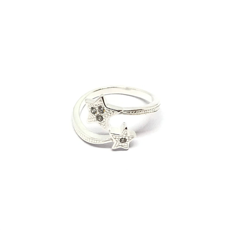 Anillo doble estrella con cubic