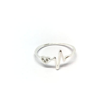 Anillo corazon y electro con cubic