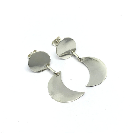 Aros con luna colgante