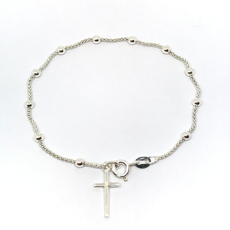 Pulsera denario con bolas de 3mm
