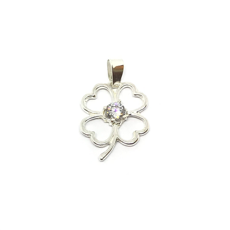 Dije de trebol calado con cubic colores varios