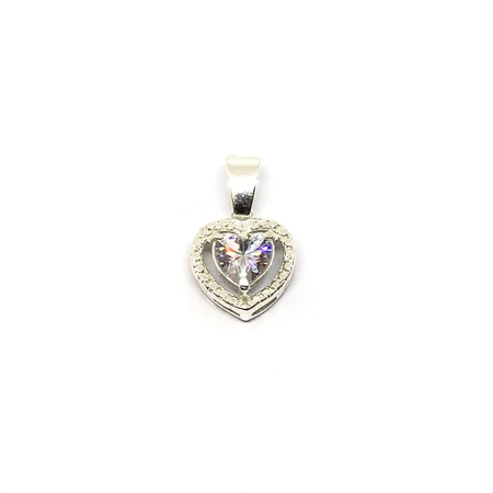 Dije de corazon con cubic colores varios