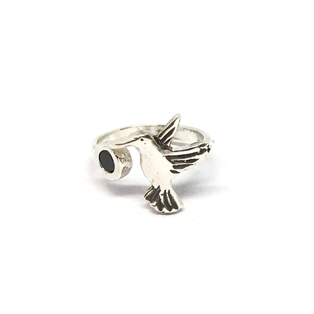 Anillo de colibri con cubic