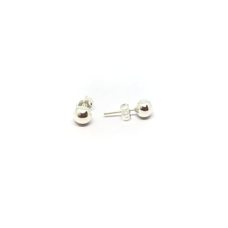 Aros bolita de plata de 6mm