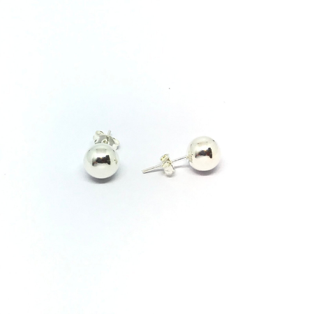 Aros bolita de plata de 8mm