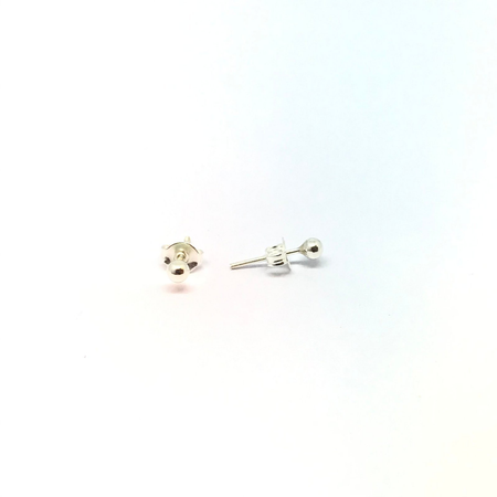 Aros bolita de plata