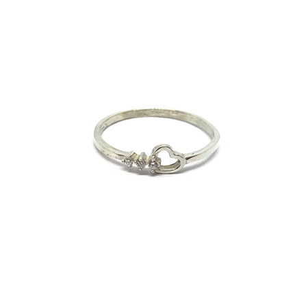 Anillo corazon calado con cubic