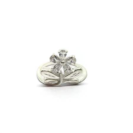 Anillo de mariposa y flor con cubic