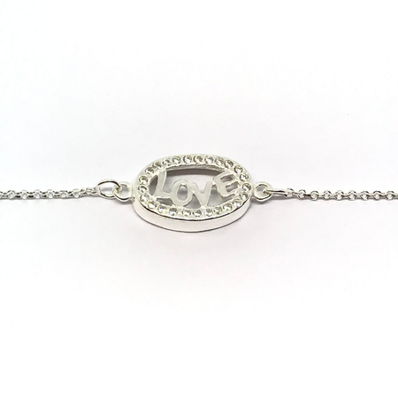 Pulsera microrolo con LOVE con cubic