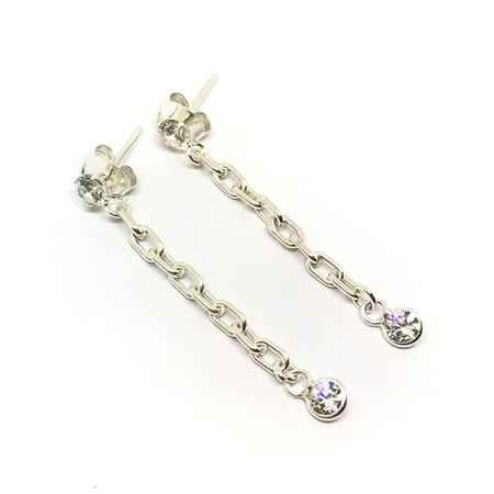 Aros colgantes con cubic y cadena forcet
