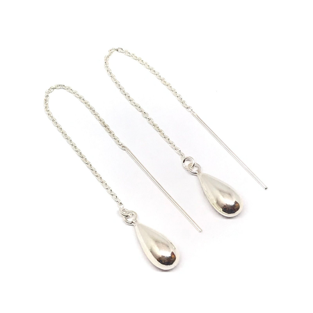 Aros colgantes con gota y cadena