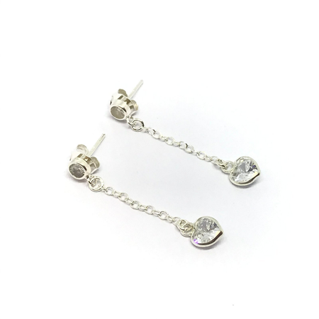 Aros susanito con cadena y dije cubic colgante