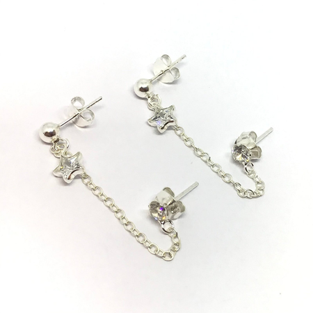 Aros colgantes con dije para doble agujero