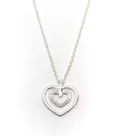 Gargantilla con cadena extensible y corazones con cubic