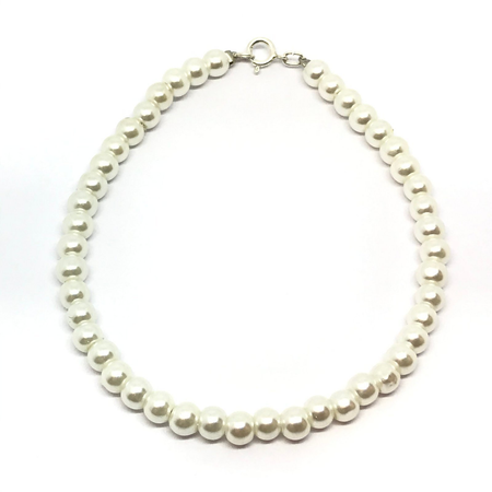 Pulsera simil perla blanca chica de 9mm