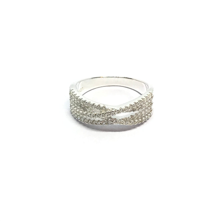 Anillo diseño entrelazado con micropave
