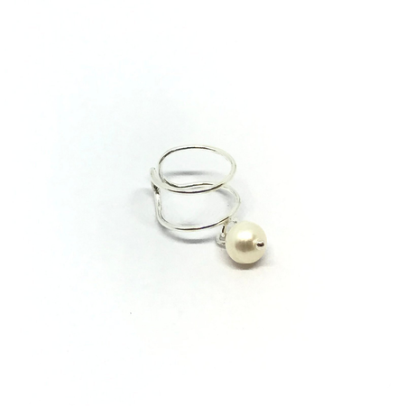 Aros bidu con perla colgante