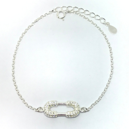 Pulsera con alfiler de gancho con cubic