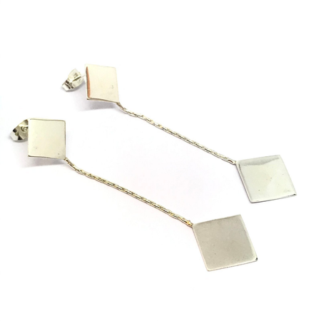 Aros colgantes largos estilo rombo