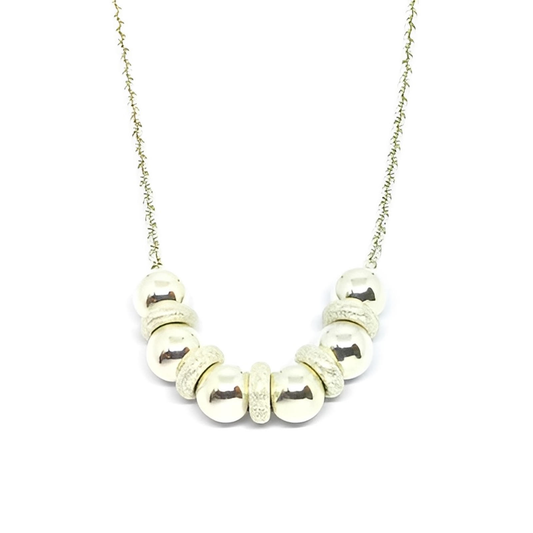 Cadena rolo con combinacion de bolas y donas