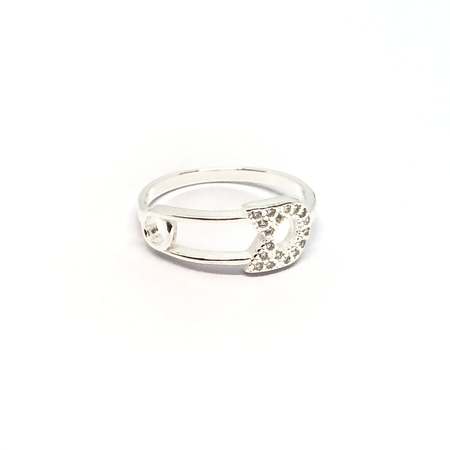 Anillo alfiler de gancho con cubic