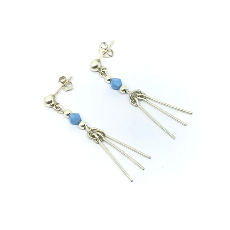 Aros colgantes con cristal y bola